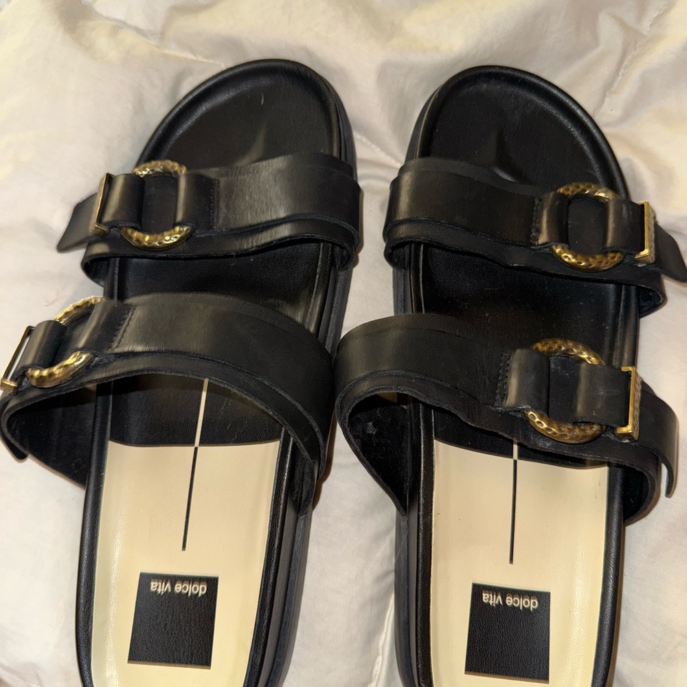 Dolce Vita Soya Onyx Leather Sandals